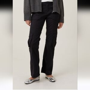 Cotton On Bootleg Cargo Pant - Black- Size 4